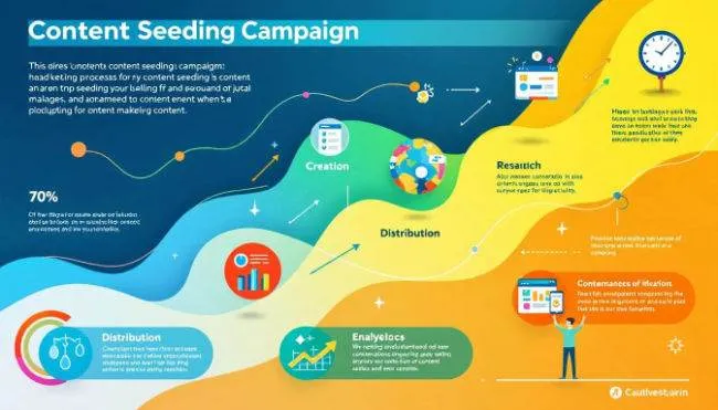 Ein Diagramm, das den Prozess der Umsetzung einer Content Seeding Kampagne zeigt.